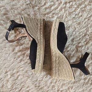 Women's Black Espadrille Wedge Sandals   Size 11  🖤  PRE LOVED